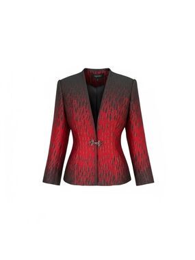 Vintage Susanna Black & Red Rhinestone Women's Blazer Jacket, Size 12